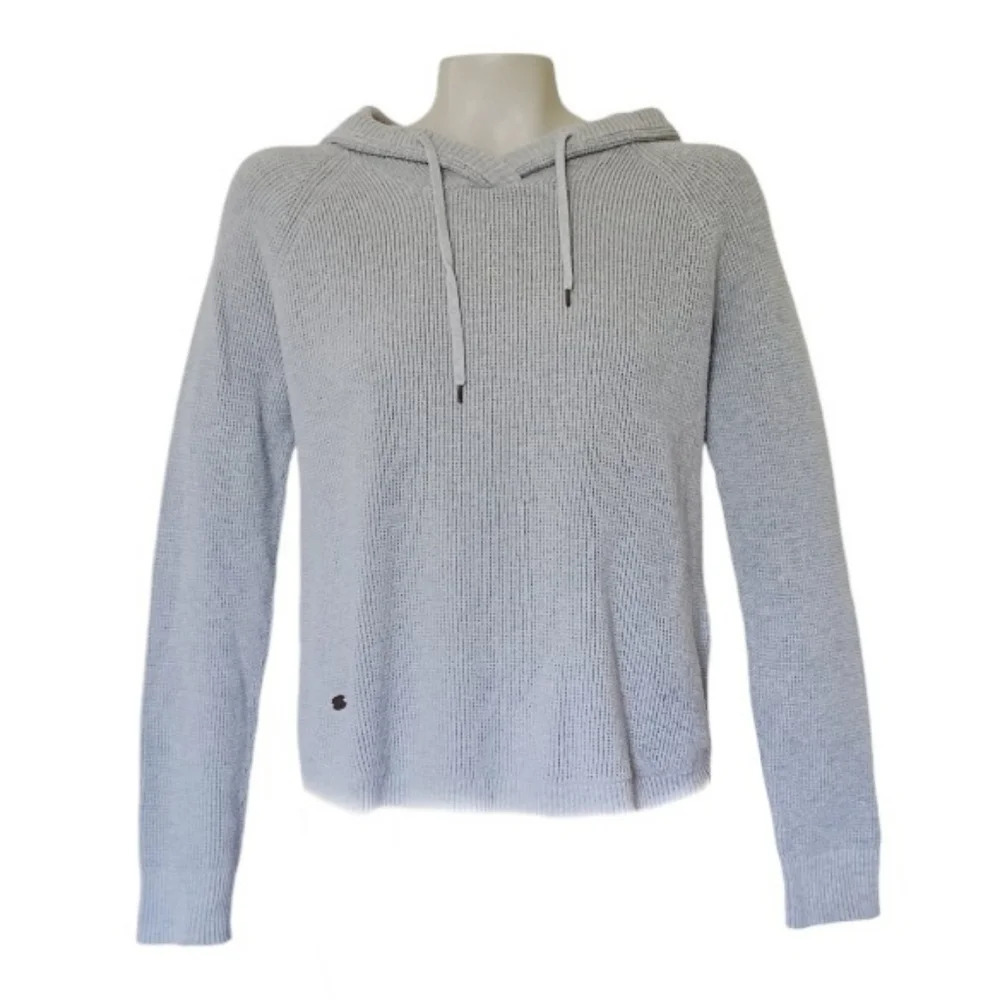Lauren Ralph Lauren Thermal Waffle Weave Cotton Hoodie Sweater Grunge Gorpcore